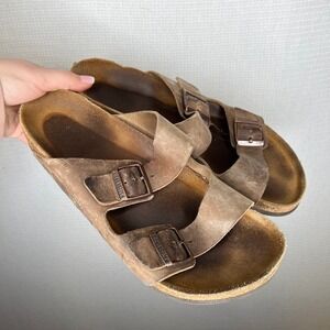 Birkenstock Arizona Tobacco Brown Oiled Leather Sandals Mens Regular Width 44